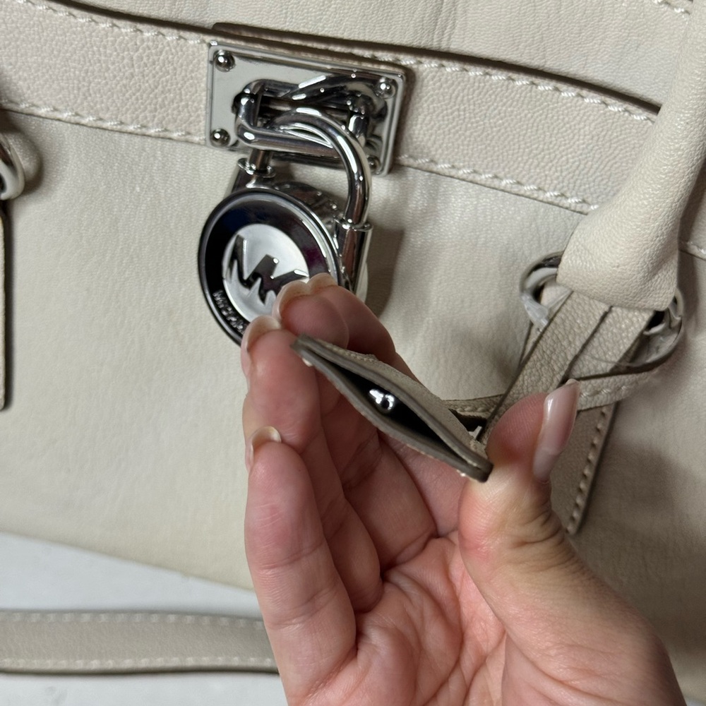 Michael Kors Hamilton Satchel Shoulder Bag Ivory - Picture 2 of 14